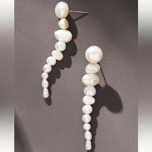 Anthropologie Jewelry - Anthropologie Pearl Drop Earrings in White